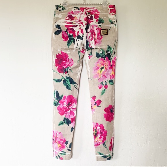 Dolce & Gabbana Floral Print Skinny Jeans With Ankle Zip - Picture 3 of 13